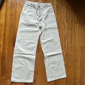 Parke adjustable wide leg Jean ecru